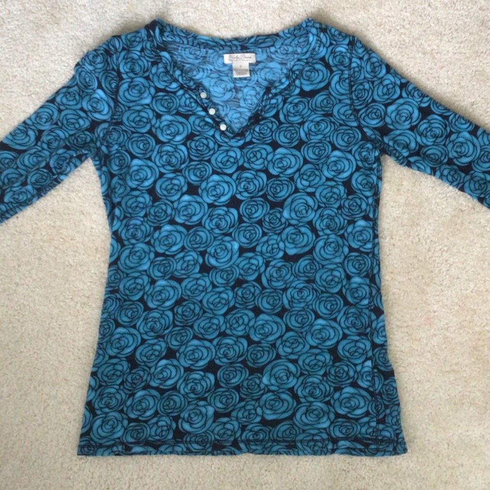 Lucky Brand Blue Floral Top